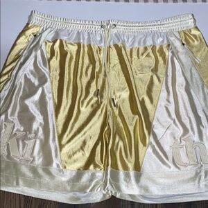 Kith Gold and White Athletic Shorts